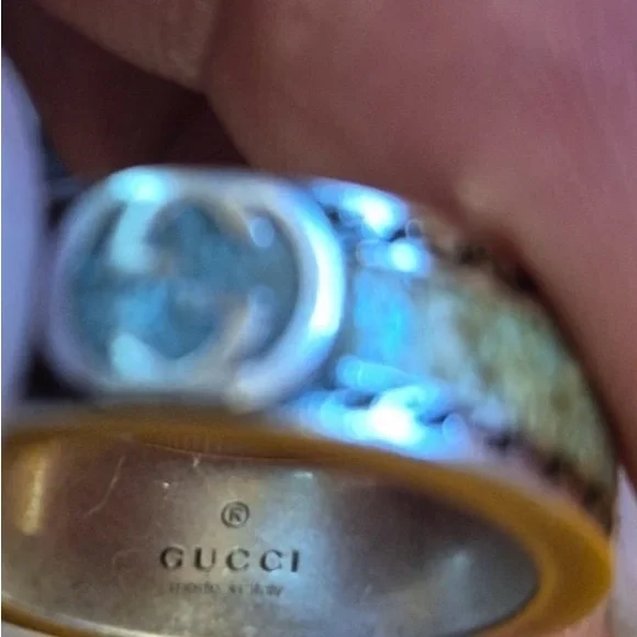 Gucci Interlocking G Turquoise Enamel Ring - Picture 4 of 6